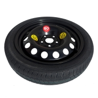 Kit - Rueda de repuesto de galleta OPEL MERIVA A R16 5x110x65,1 + Llave de Carraca + Gato elevador + Funda para el gato