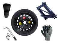 Kit - Rueda de repuesto de galleta HYUNDAI ACCENT III R16 4x100x54,1 + Llave de Carraca + Gato elevador + Funda para el gato